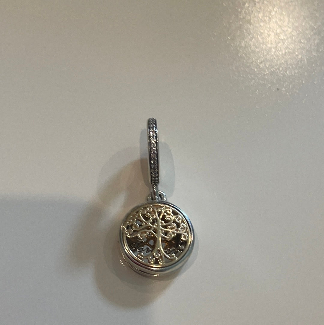 Genuine Pandora Brand New Two Tone G585 and Silver Family Tree Roots Forever Charm Pendant Dangle