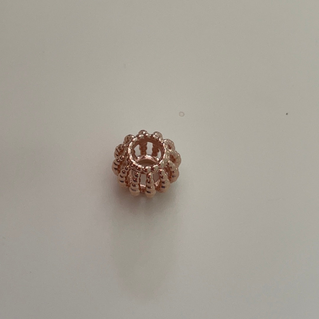 Genuine Pandora Rose Gold Open Work Beaded Line Ball