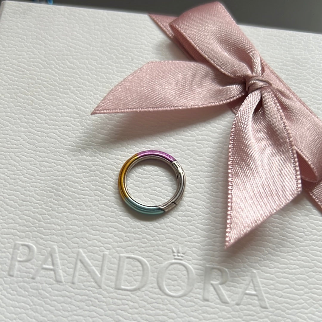 Genuine Pandora Me Rainbow Enamel Heart Connector Styling Round