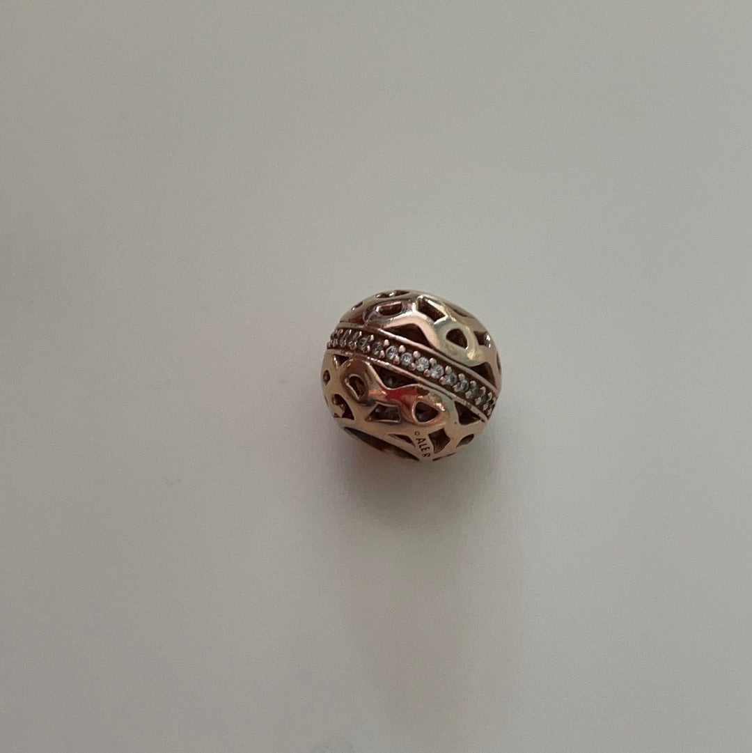 Genuine Pandora Rose Gold Essence Openwork Swirl Charm