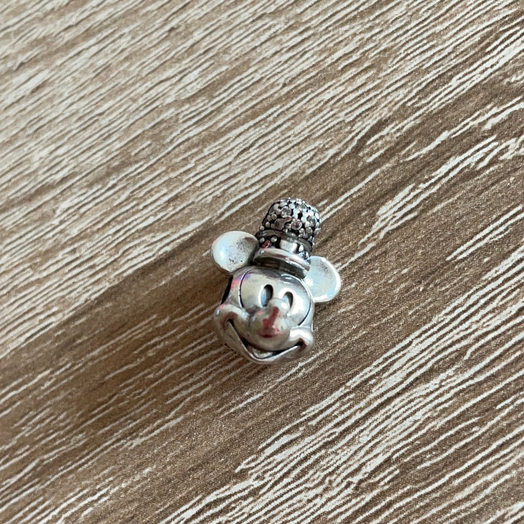 Genuine Pandora Disney Mickey Mouse Steamboat Willie With Pave Hat HTF