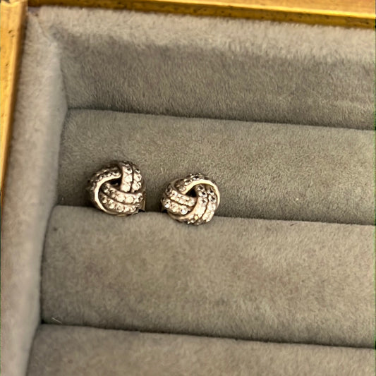 Genuine Pandora Pave Knot Earrings