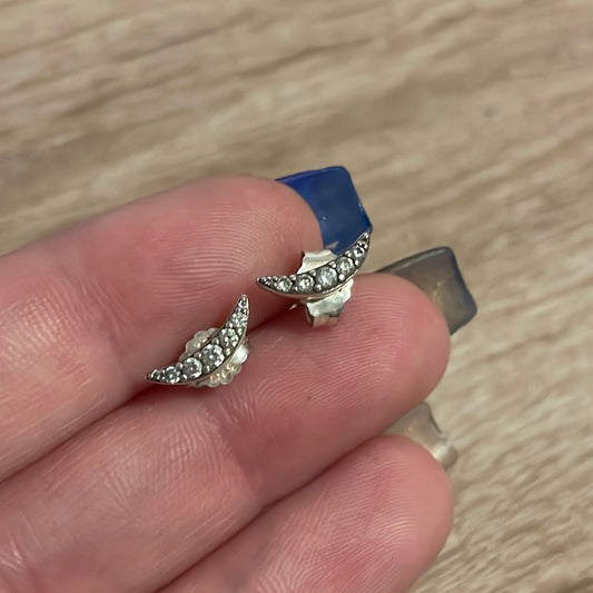 Genuine Pandora Crescent Moon Lunar Earrings Studs