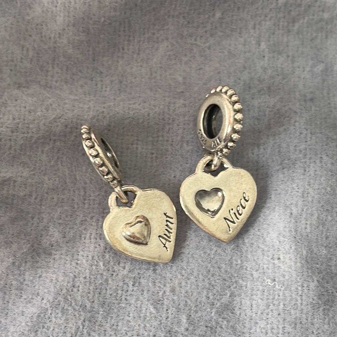 Genuine Pandora Aunt and Niece Dangle Charms