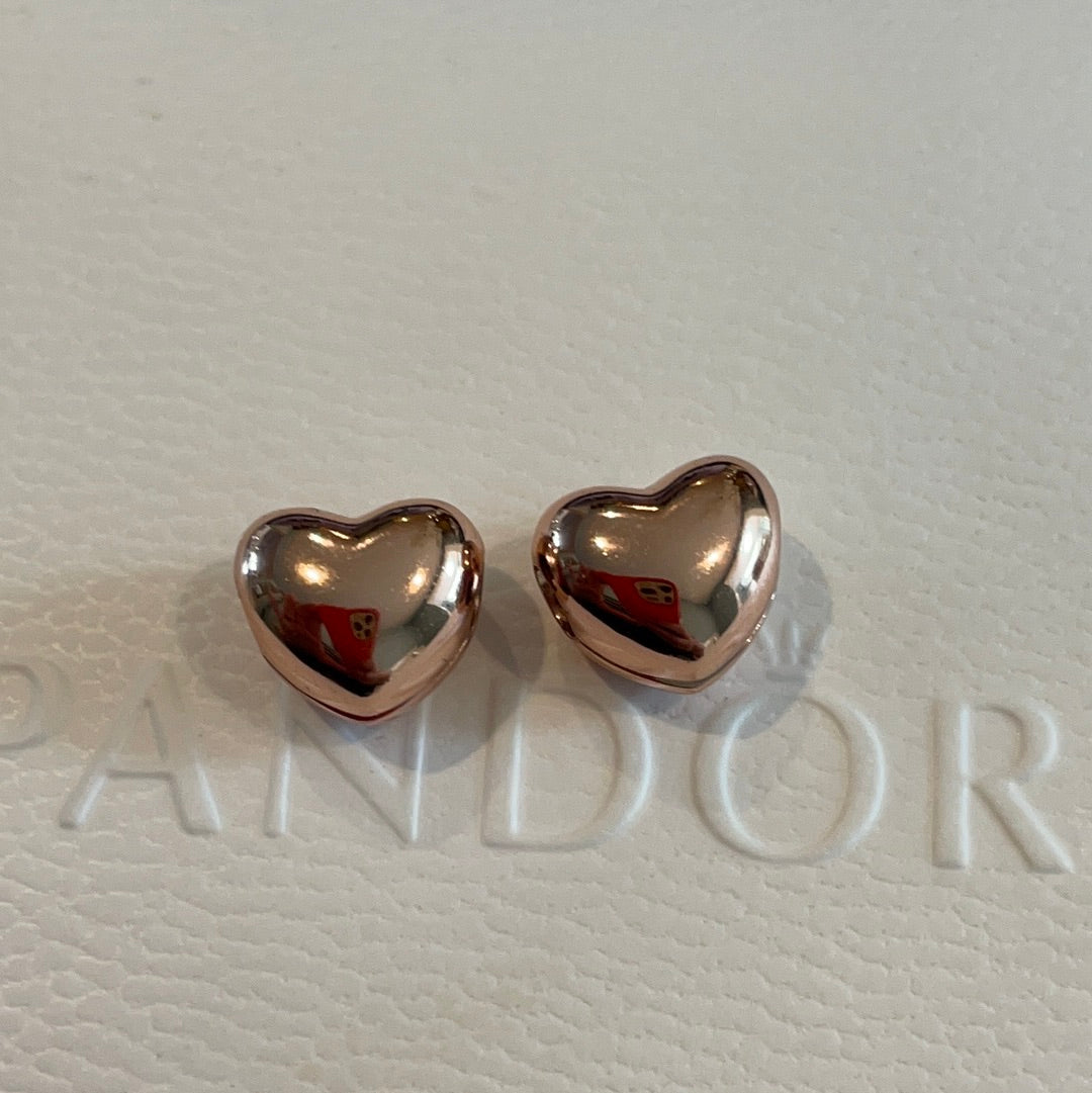 Brand New Pair Of Rose Gold Heart Clips