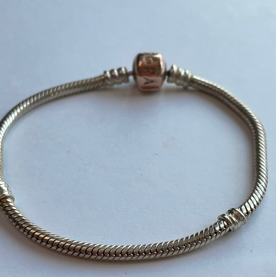 Genuine Pandora Rose Gold Clasp SnakeChain Bracelet Sizes