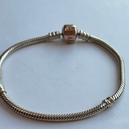 Genuine Pandora Rose Gold Clasp Snake Chain Bracelet Sizes