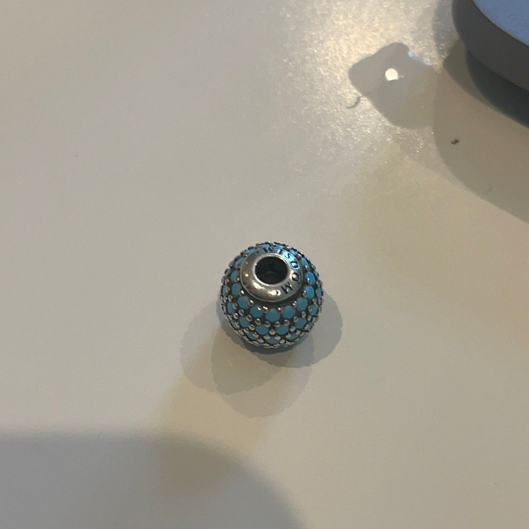 Genuine Pandora Essence Teal Stone Dotted Charm Wisdom