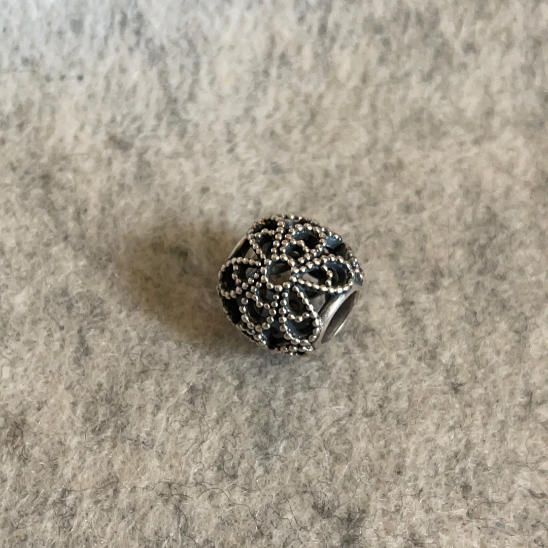 Genuine Pandora Beaded Flower Openwork Charm