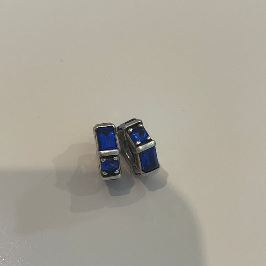 Genuine Pandora Blue CZ Stone Spacer Charm Glacial Beauty Ice Cube x1