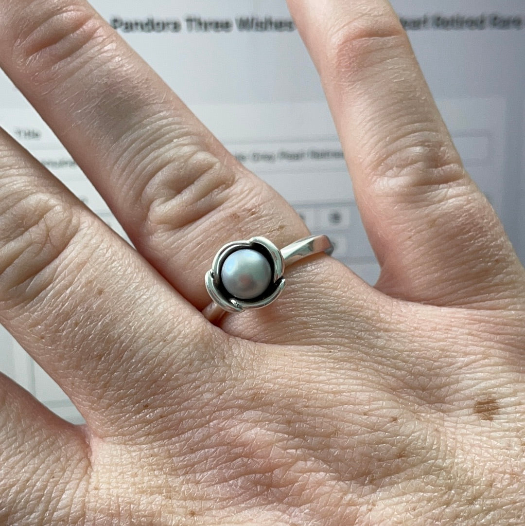 Pandora grey sale pearl ring