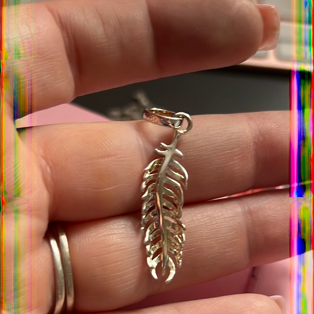 Genuine Links of London Sterling Silver Feather Charm fits on Sweetie Bracelet