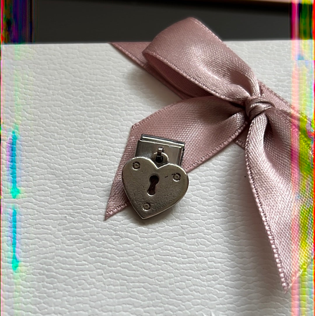 Genuine Nominations Silver Link Charm Dangle Pave Padlock