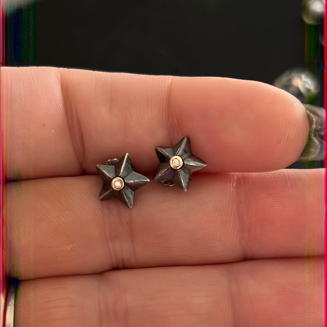 Genuine Pandora Stella Star Two Tone Hyper Rare Stud Earrings