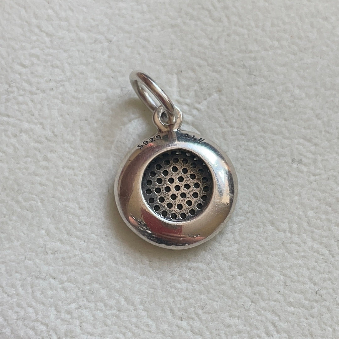 Genuine Pandora Signature Logo Pave Disc Clear Stone Pendant