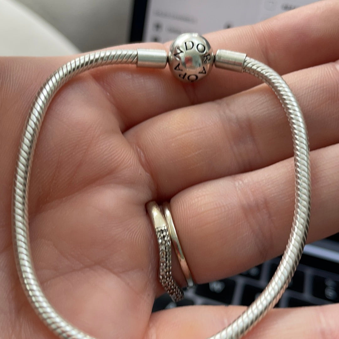 Genuine Sterling Silver Pandora Bracelet w December Birthstone Blue Zircon  Beads | eBay