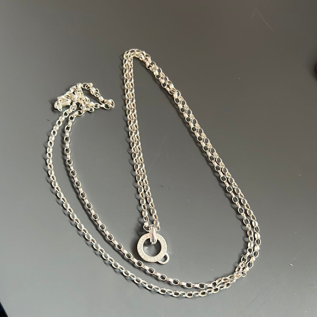 Genuine Thomas Sabo Sterling Silver Belcher Chain 90cm With Charm Holder