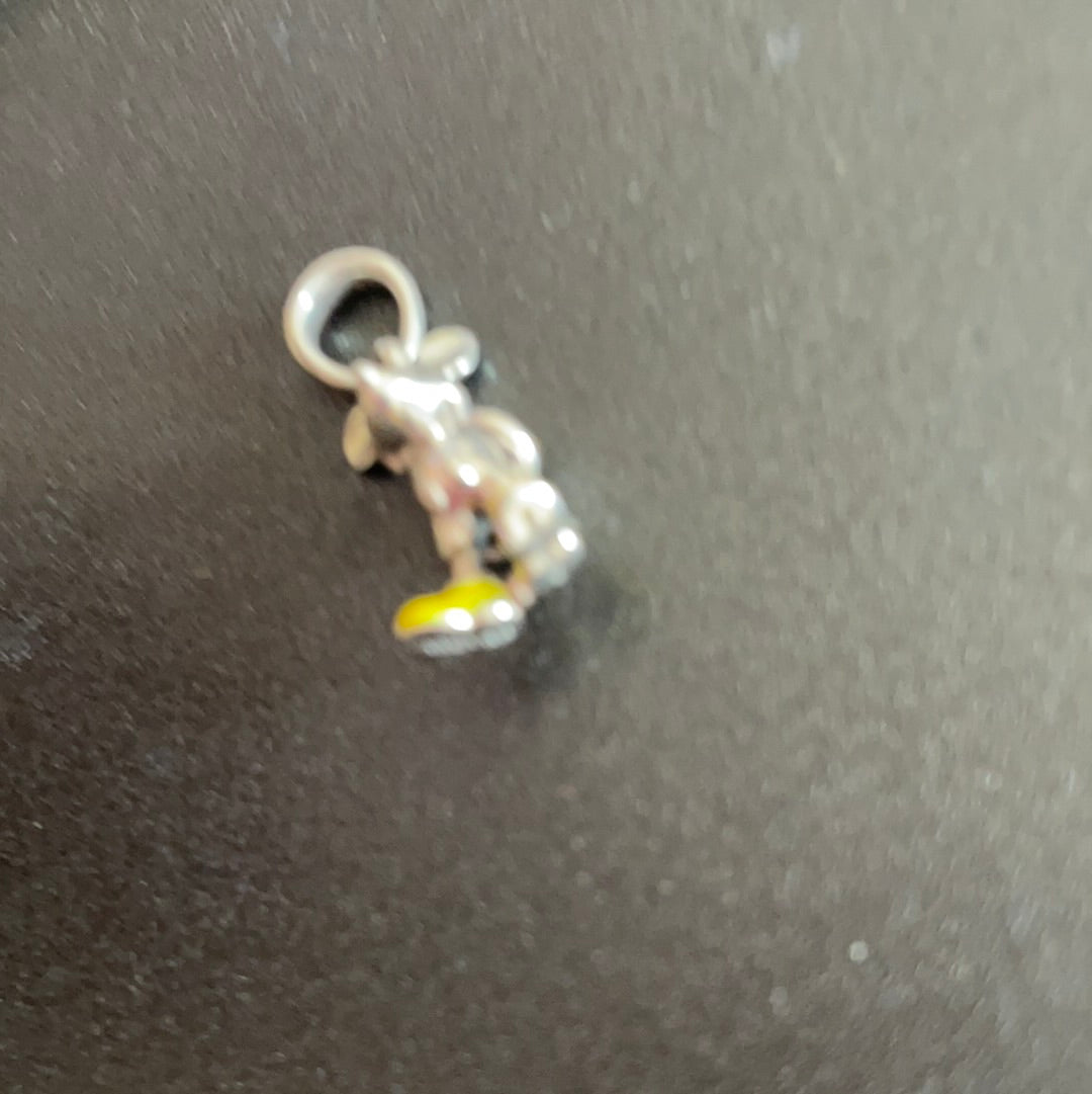 Genuine Pandora Disney Mickey Mouse Yellow Enamel Feet Dangle Pendant Charm