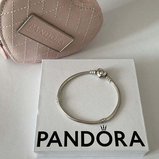 Genuine Pandora Heart Clasp Snake Chain Bracelet Various Sizes