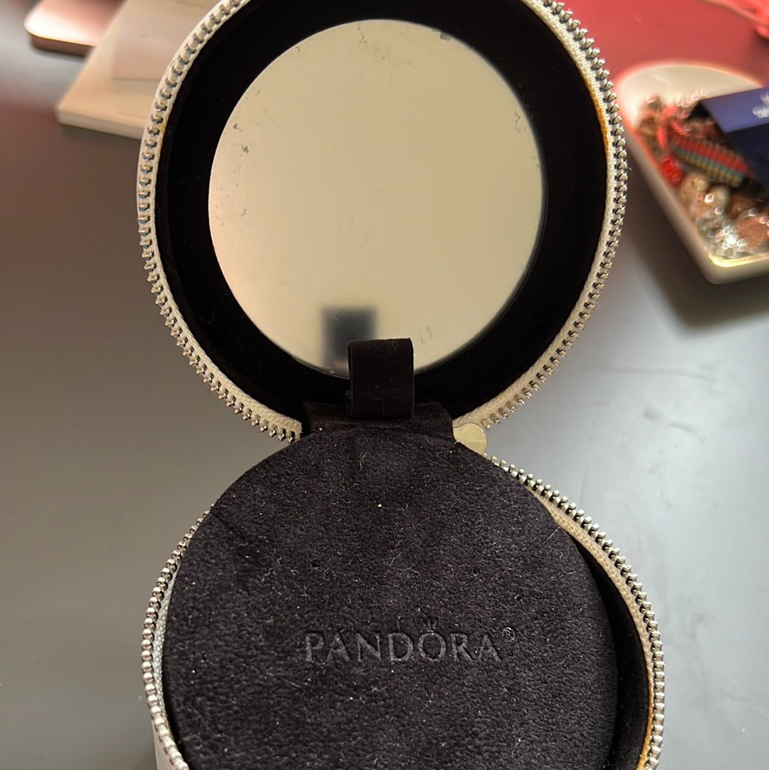 Genuine Pandora Promo Quilted Cream Jewellery Travel Box Case