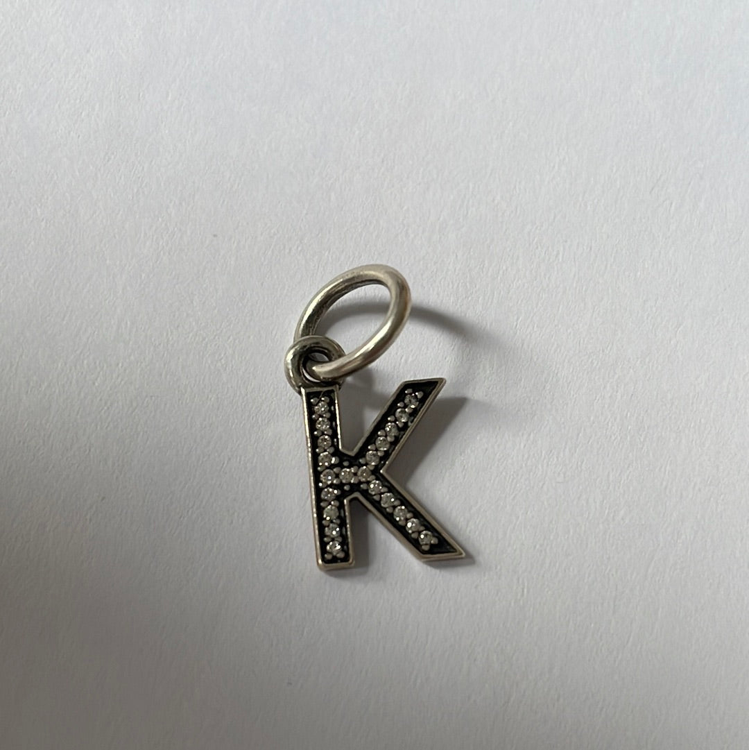 Genuine Pandora Letter K Dangle Pave