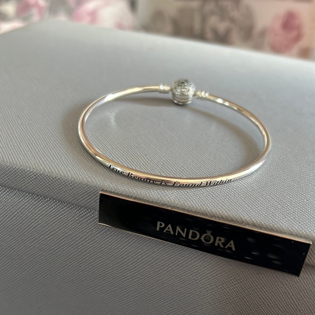 Genuine Pandora Beauty and the Beast Bangle 17cm