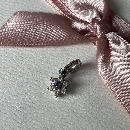 Genuine Pandora Purple Forget Me Not Pendant Charm