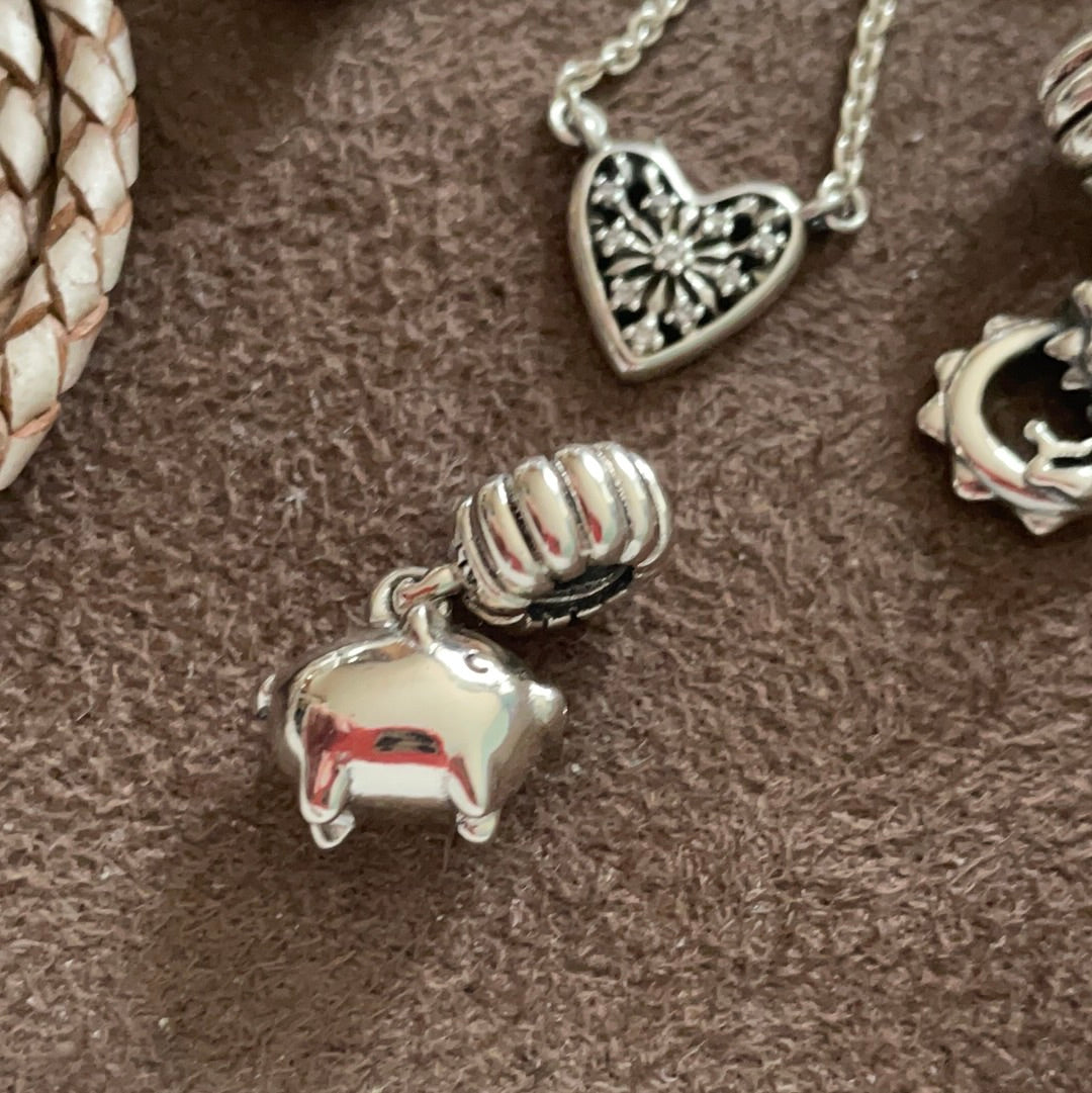 Genuine Pandora Pig Dangle Charm RARE Zodiac