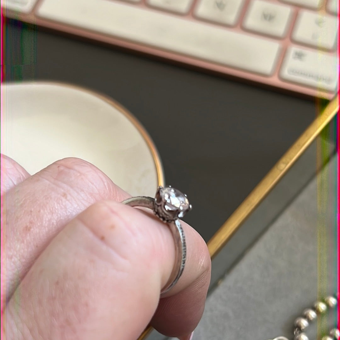 Genuine Pandora Pave Sparkling Crown Pave Tiara Clear Ring 56