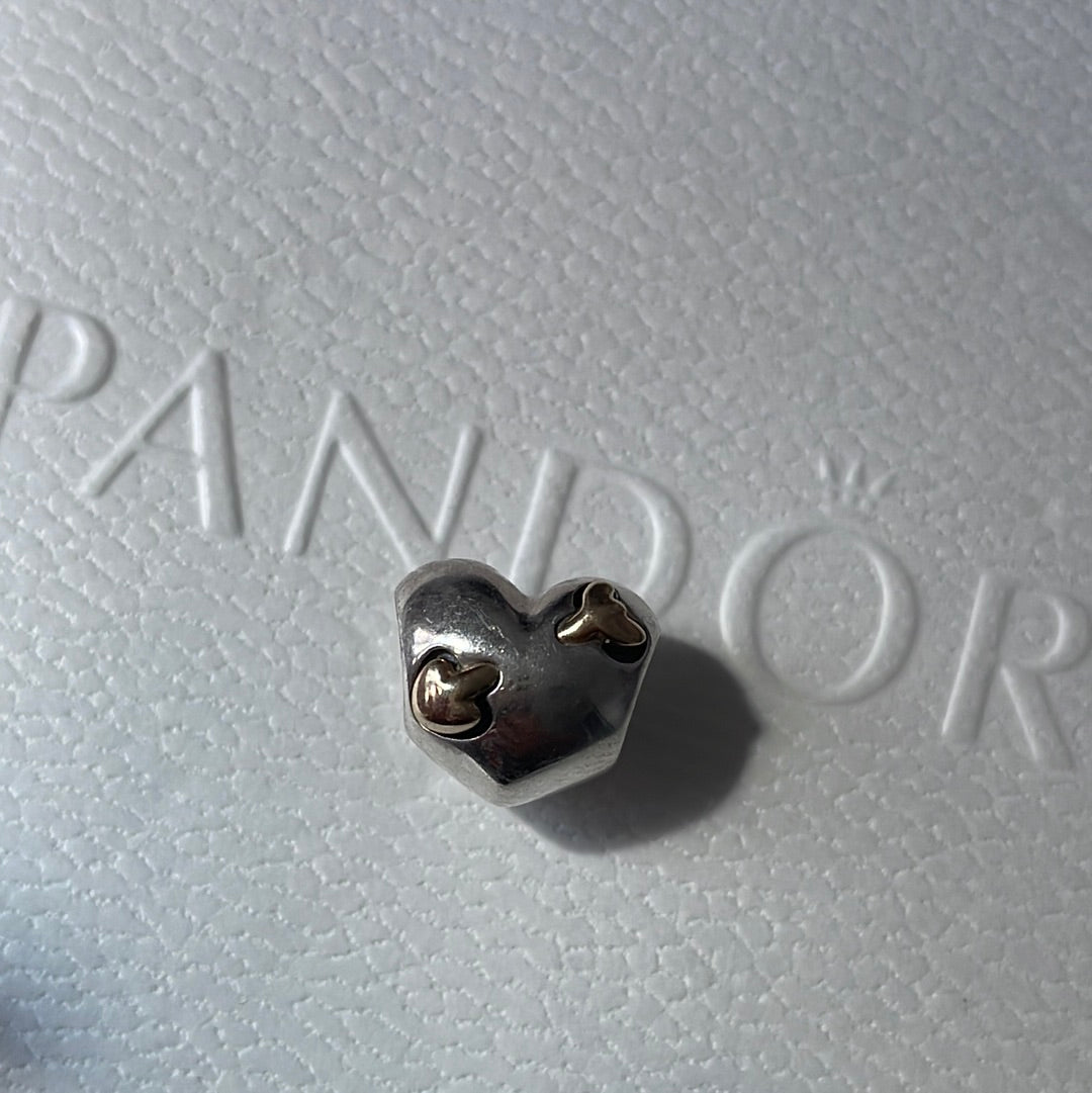Genuine Pandora Two Tone heart with Golden Arrow