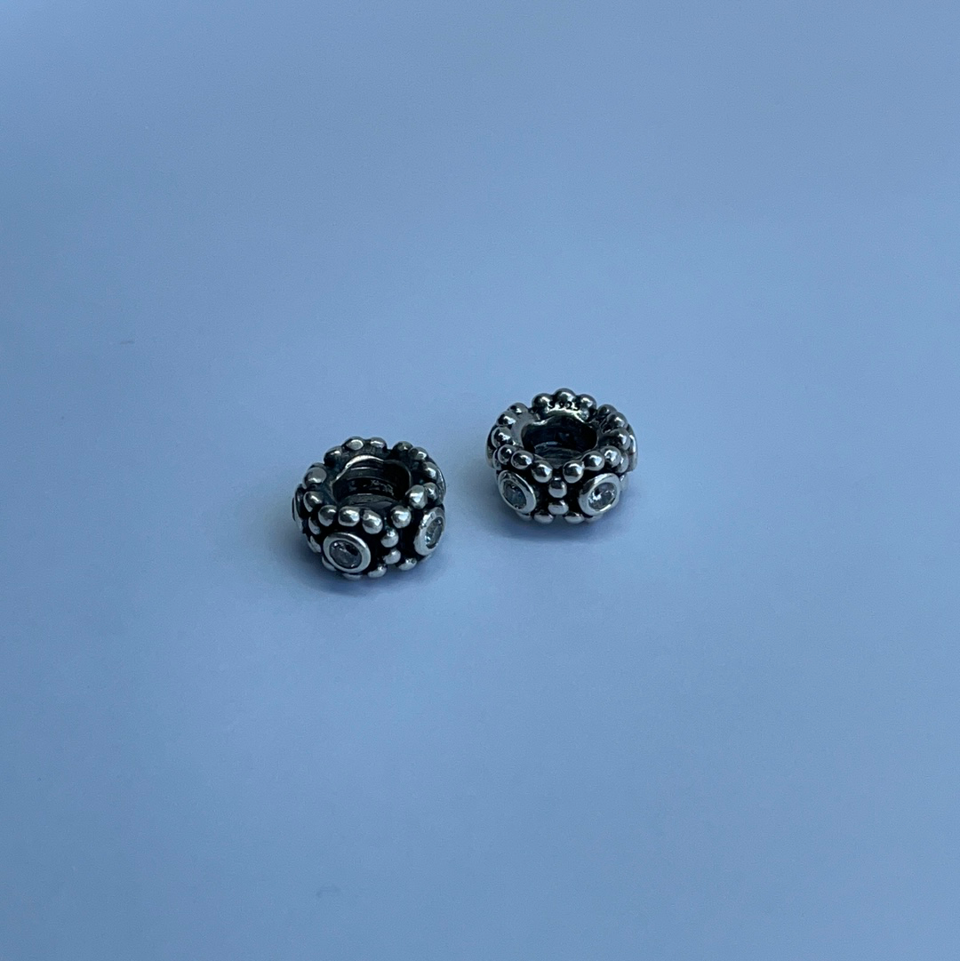 Genuine Pandora Her Majesty's Clear Stone Spacers Retired