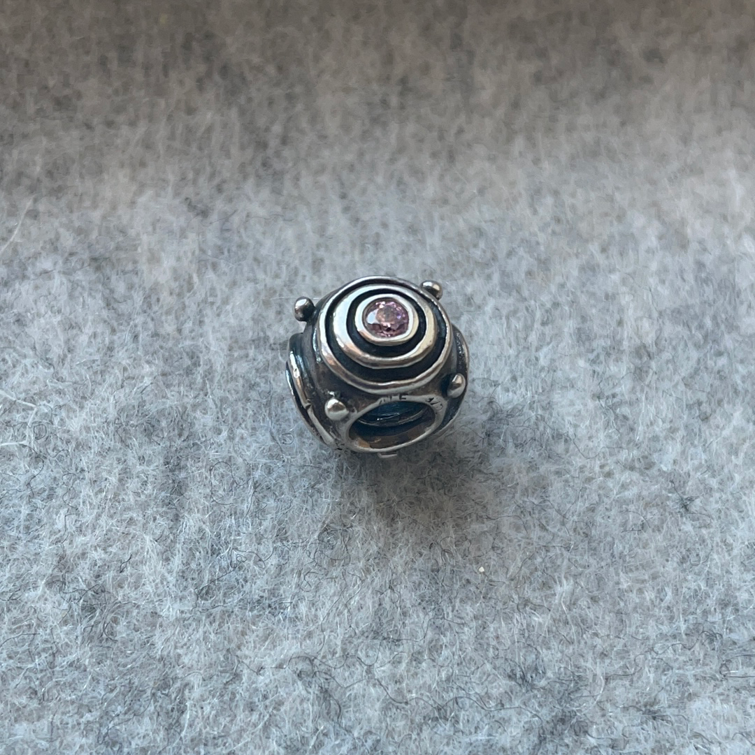 Genuine Pandora Charm With Clear Stone Stone Bullseye