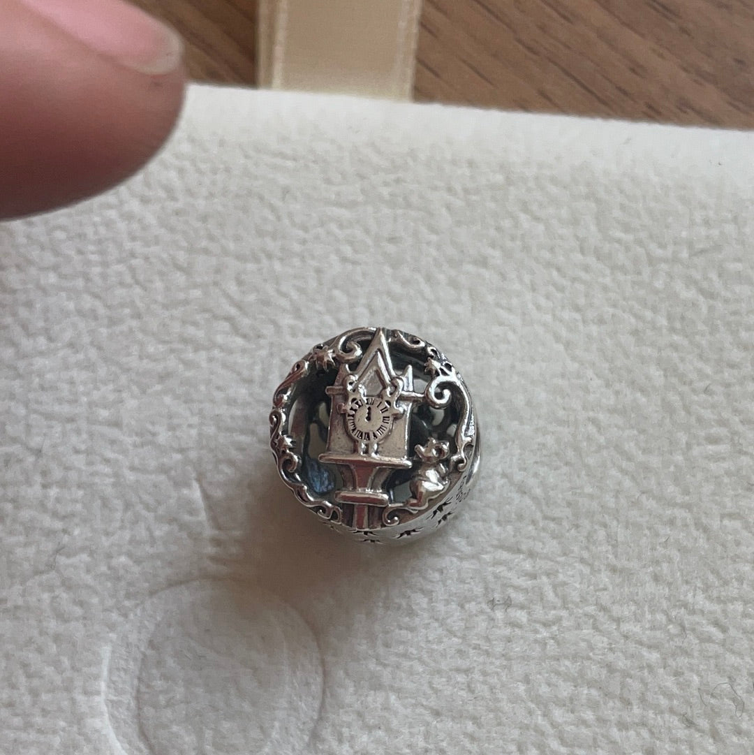 Genuine Pandora Disney Cinderella Clock and Carriage Openwork Charm