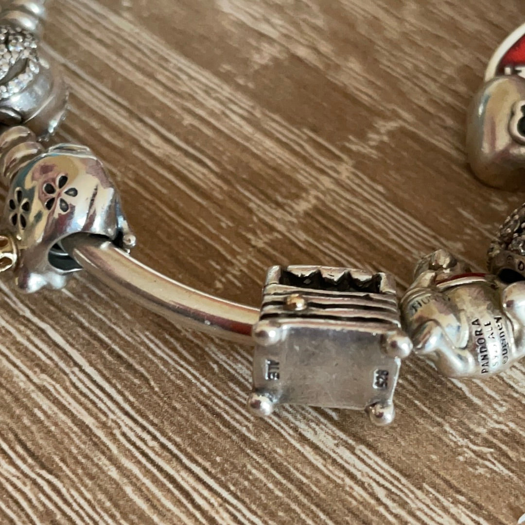 Genuine Pandora Two Tone Princess and the Pea RARE HTF Charm with 14K Gold Crown