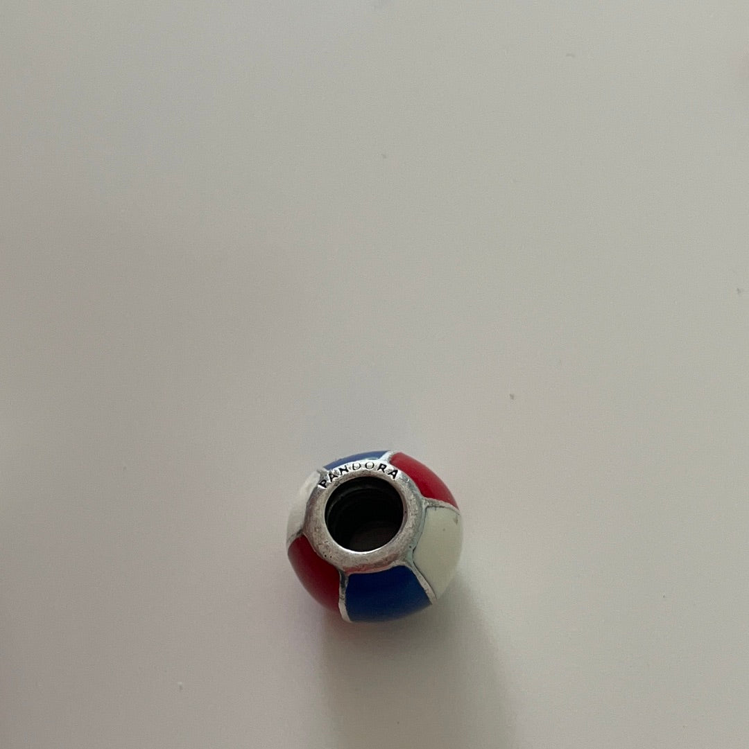 Genuine Pandora Red, White and Blue Beach Ball Colour Charm