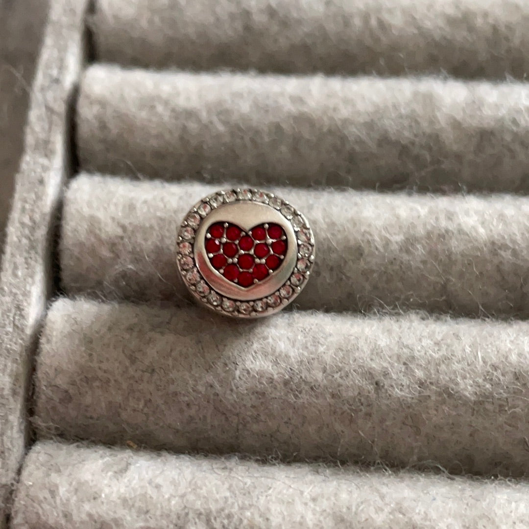 Genuine Chamilia Pave Red CZ Love Heart Charm With 'Forever' on the Back