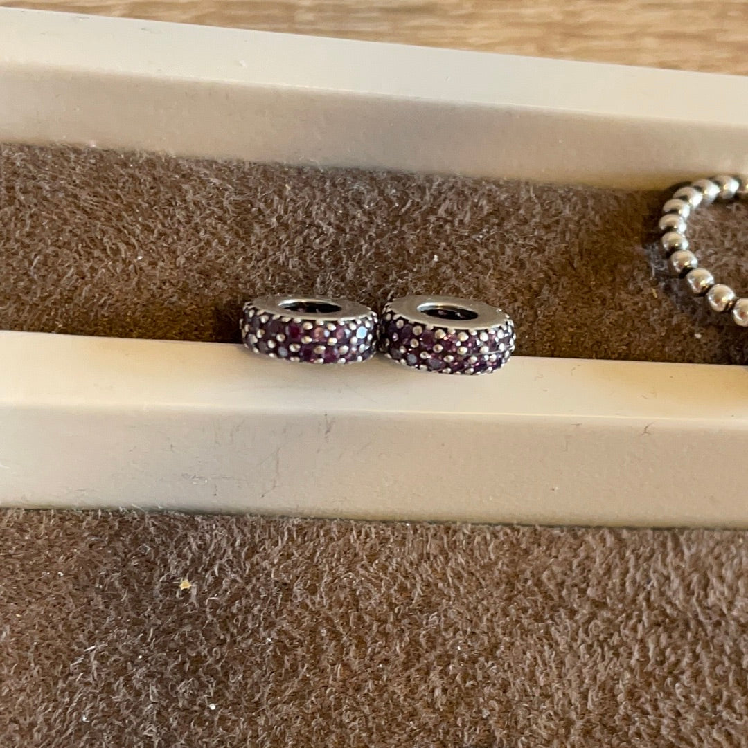 Genuine Pandora Purple Pave Spacer Charm x1