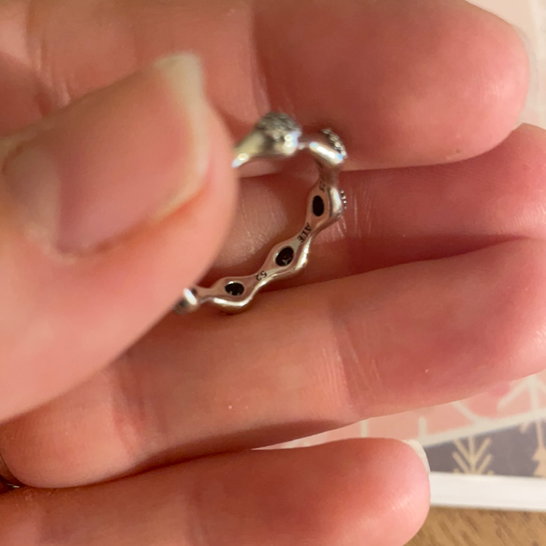 Genuine Pandora Silver Love Pod Pave Sparkle Ring Size 48