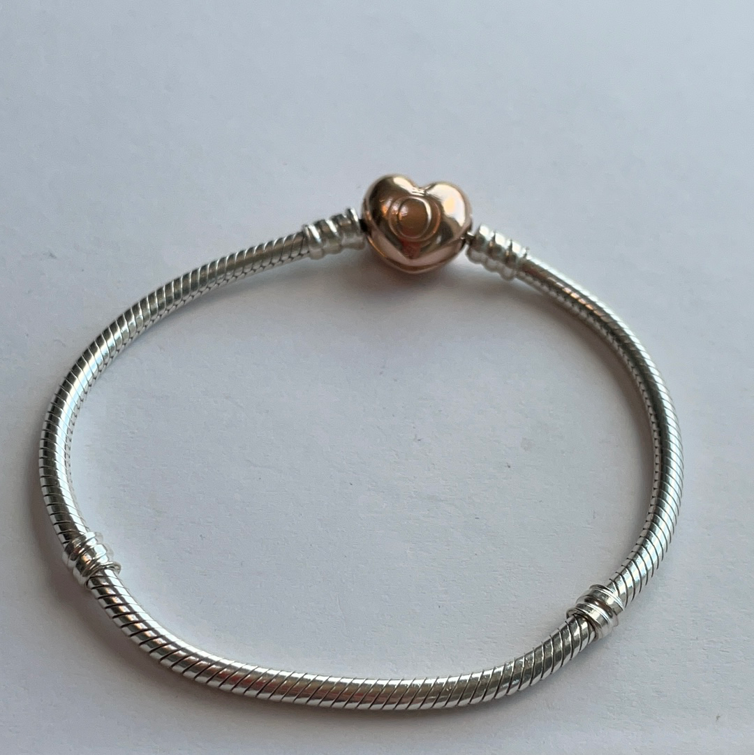 Genuine Pandora Rose Gold Heart Clasp Bracelet Various Sizes