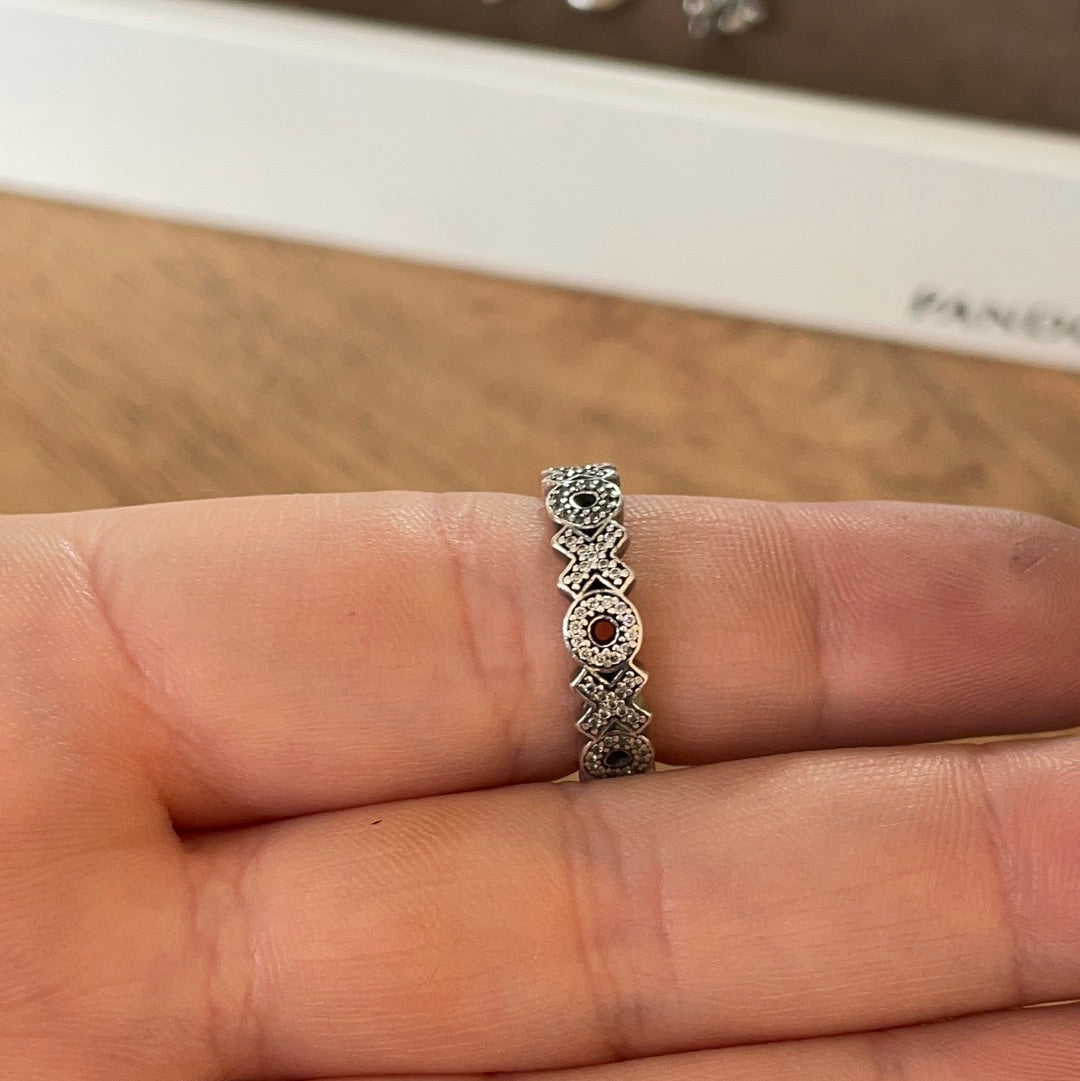 Genuine Pandora Pave Sparkling XOXO Ring 58