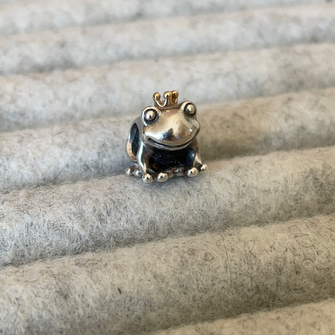 Genuine Pandora Two Tone Frog Prince Charm with 14K Gold Crown