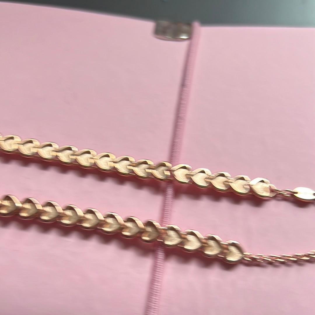 Genuine Links of London Rose Gold Heart CHOKER Necklace 38cm