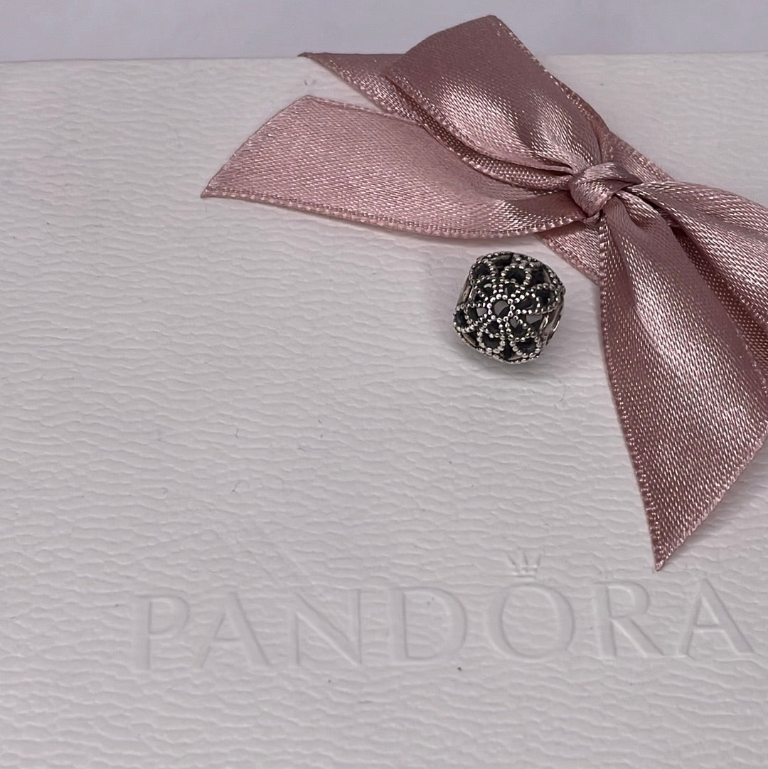 Genuine Pandora Beaded Flower Openwork Charm