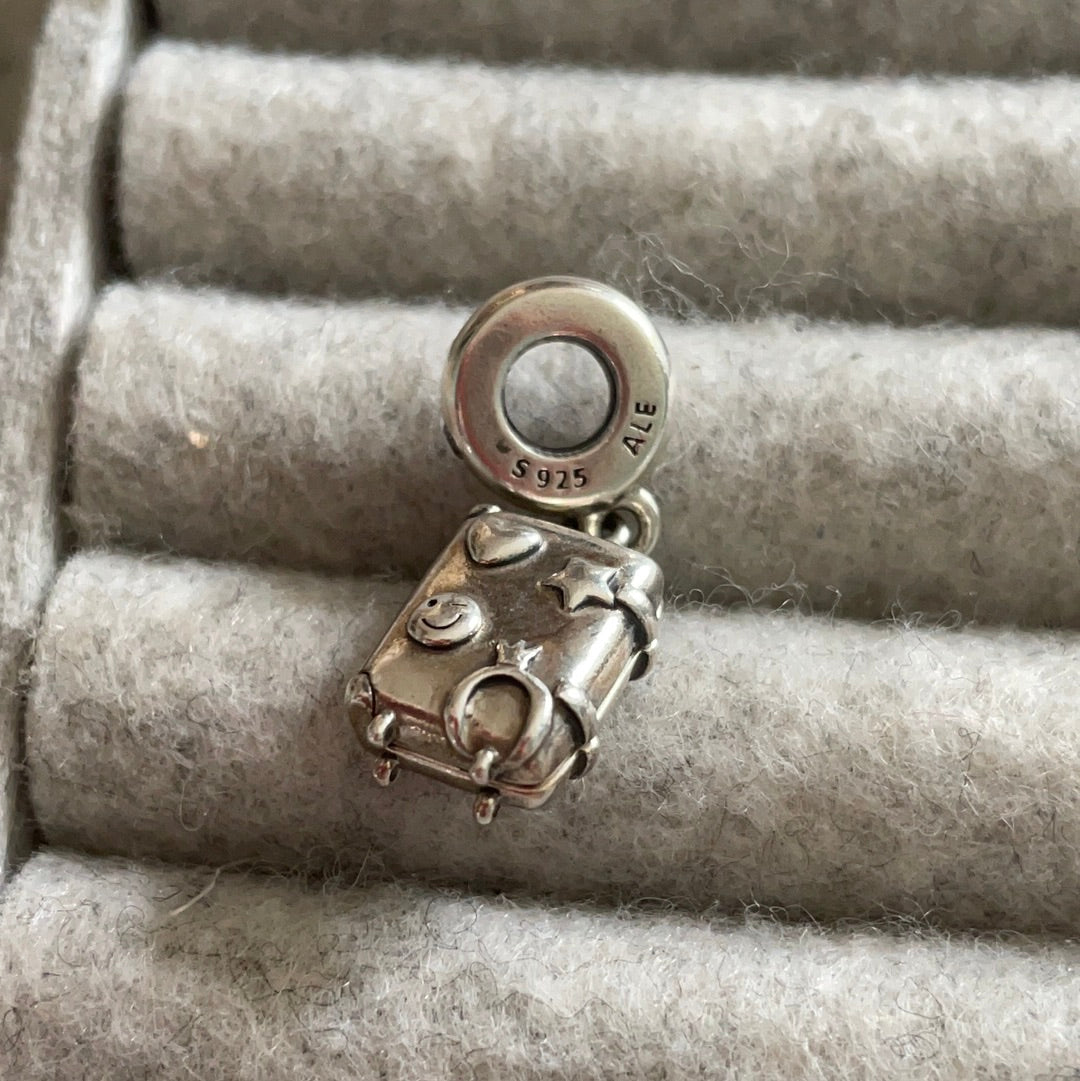 Genuine Pandora Suitcase Dangle Travel Holiday Charm With Openable Lid