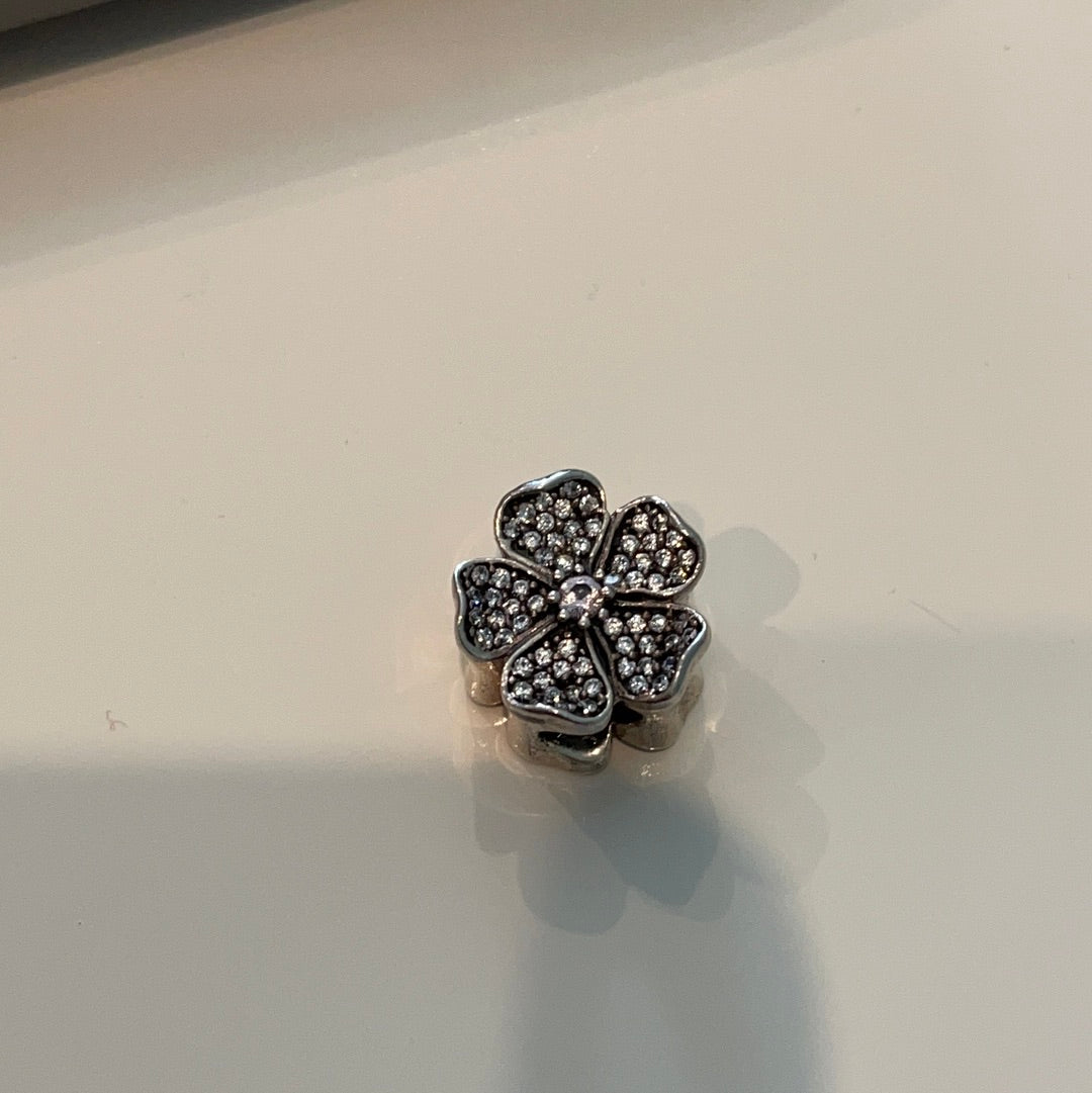 Genuine Pandora Clear Stone Pave CZ Flower Daisy Charm