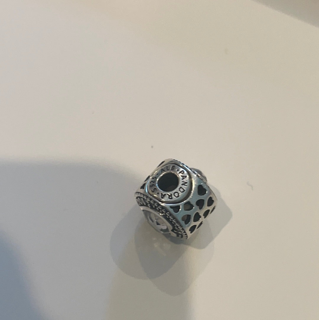 Genuine Pandora Essence Charm Circle Pave Heart CZ Love Passion