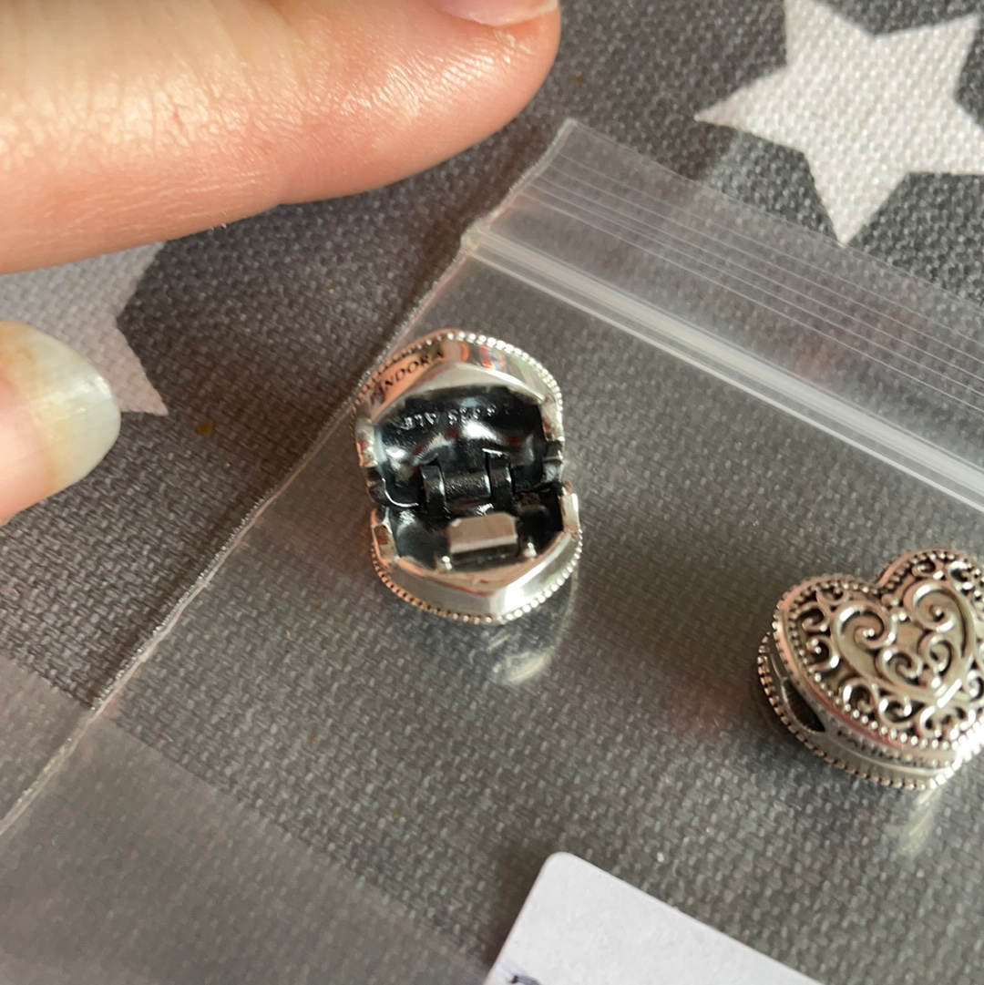 Genuine Pandora Enchanted Swirly Heart Clips Preloved Pandora