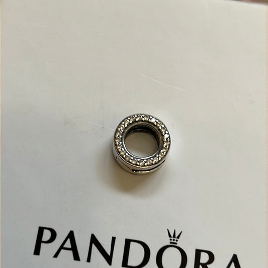 Genuine Pandora Reflexions Pave Open Circle Clip Charm