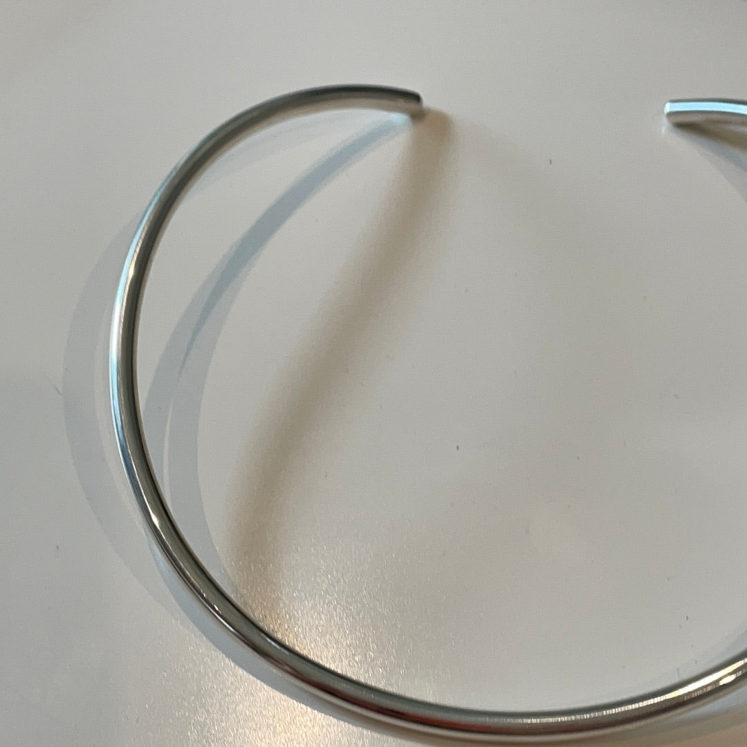 Sterling Silver Hoop Choker Necklace Open Ended 43cm approx