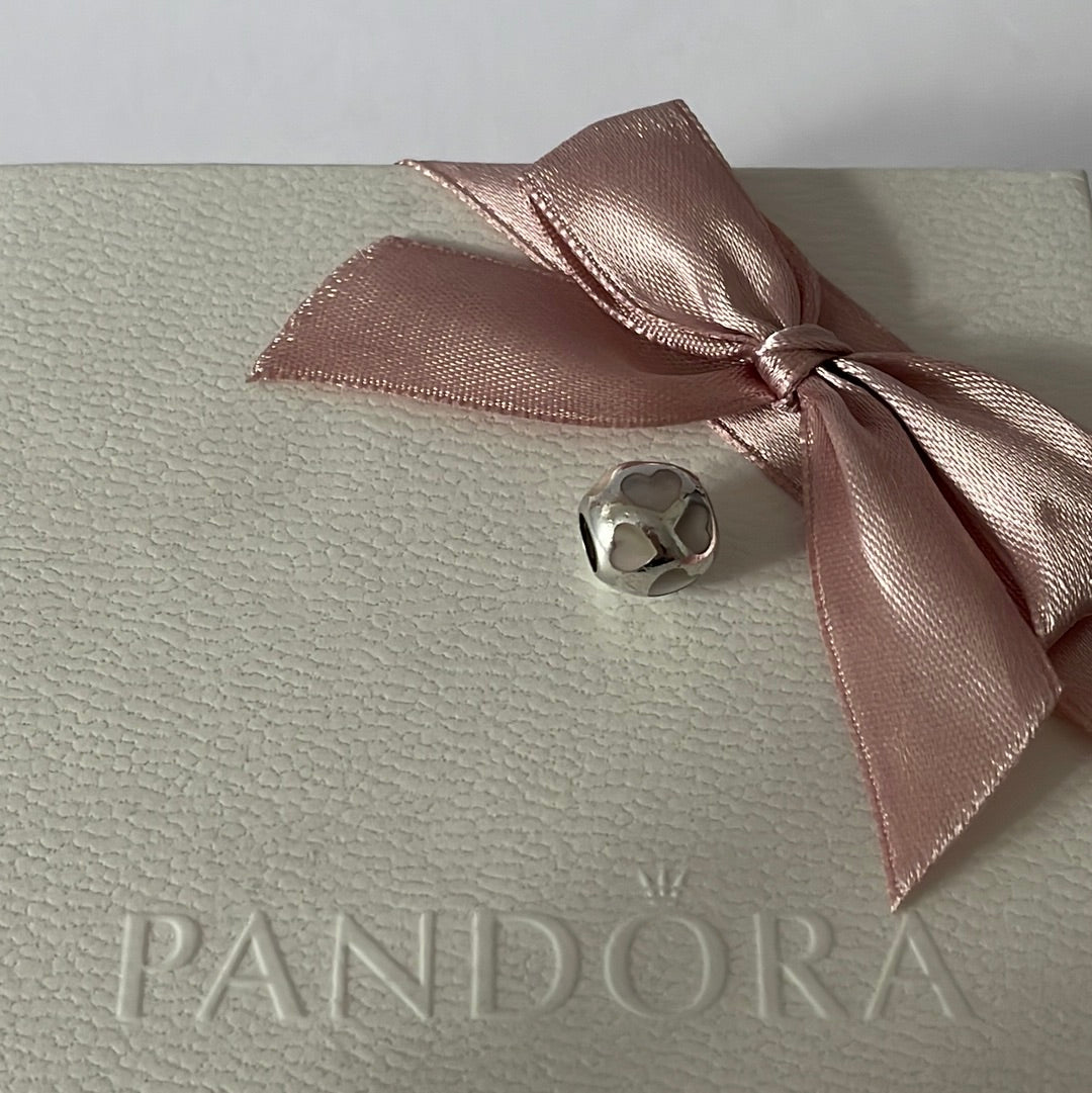 Genuine Pandora Pearl Heart Charm Various Colour Options